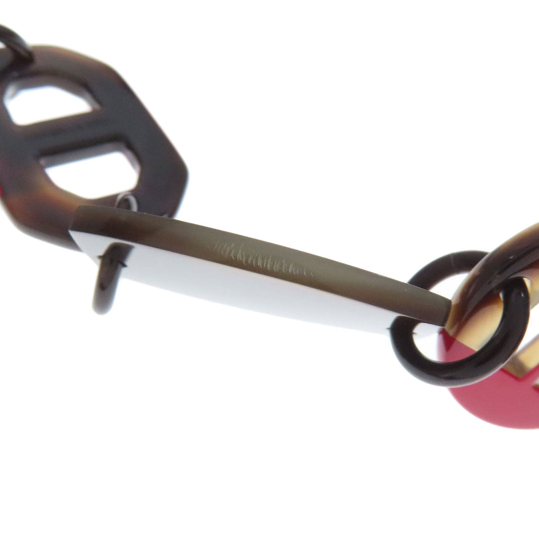 HERMES Necklace Buffalo horn Brown Buffalo horn