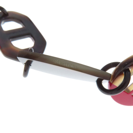 HERMES Necklace Buffalo horn Brown Buffalo horn