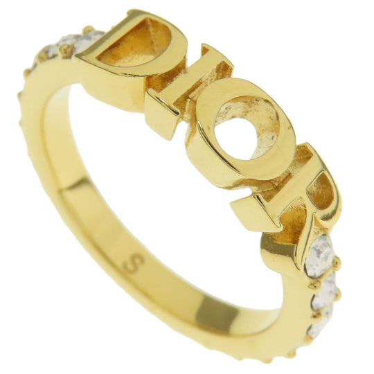 Christian Dior Ring metallic gold logo Women Used Authentic