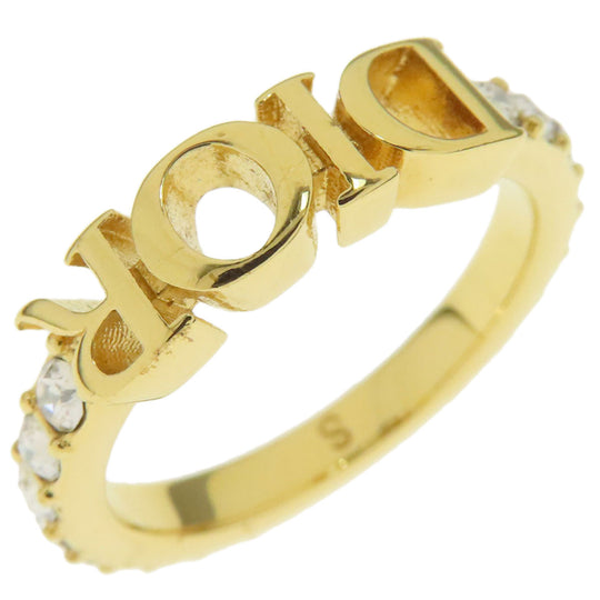 Christian Dior Ring metallic gold logo Women Used Authentic