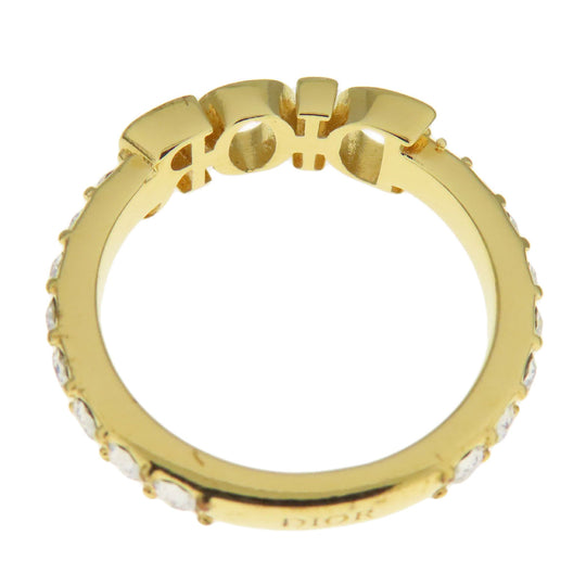 Christian Dior Ring metallic gold logo Women Used Authentic