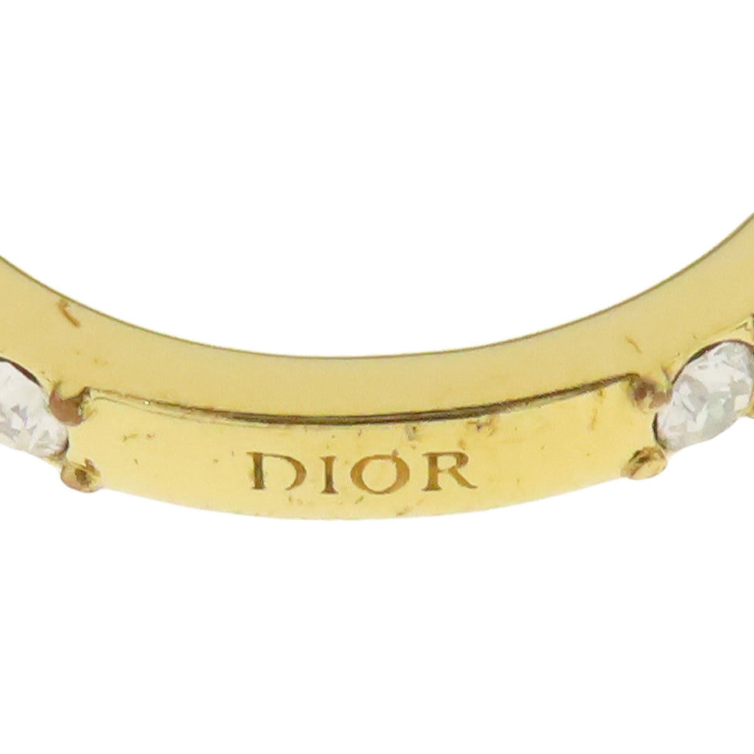 Christian Dior Ring metallic gold logo Women Used Authentic