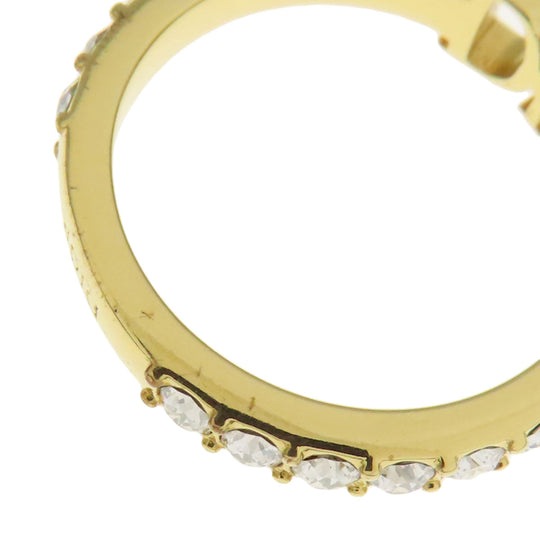 Christian Dior Ring metallic gold logo Women Used Authentic