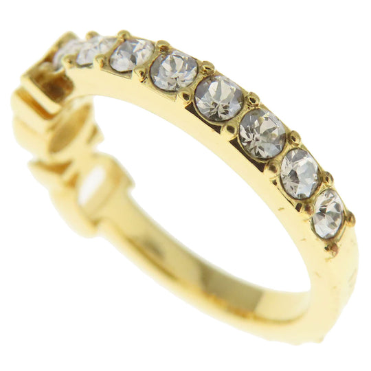 Christian Dior Ring metallic gold logo Women Used Authentic