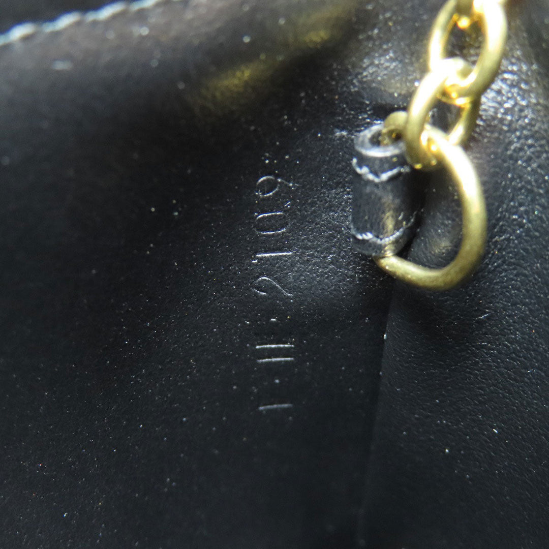 CELINE Accessory pouch leather black Triomphe