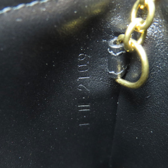 CELINE Accessory pouch leather black Triomphe