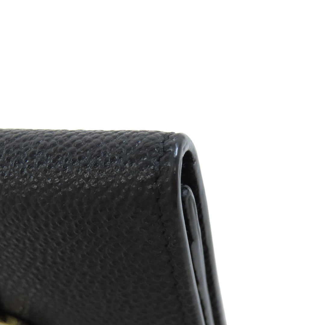 BALLY Card Case leather black logo Women Used Authentic