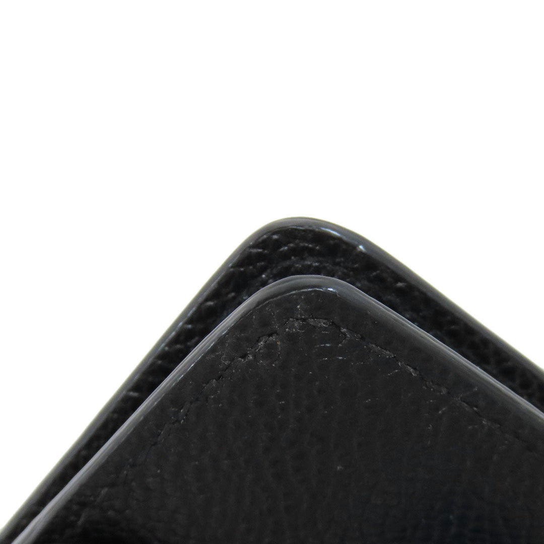 BALLY Card Case leather black logo Women Used Authentic