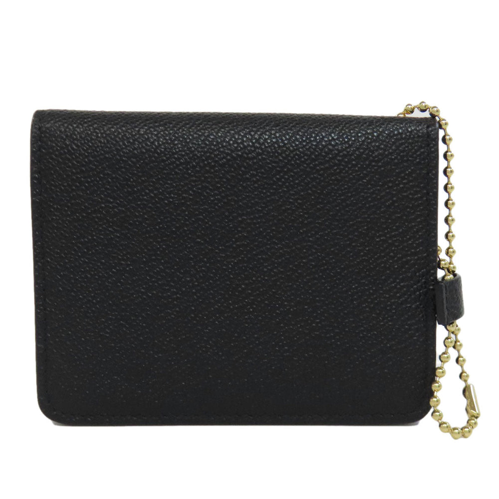 BALLY Card Case leather black logo Women Used Authentic