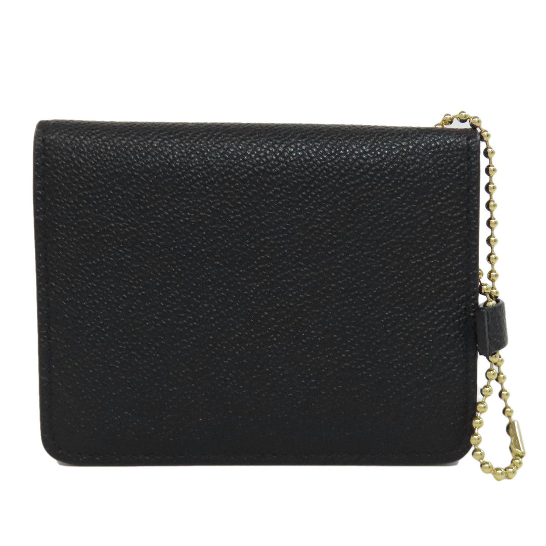 BALLY Card Case leather black logo Women Used Authentic