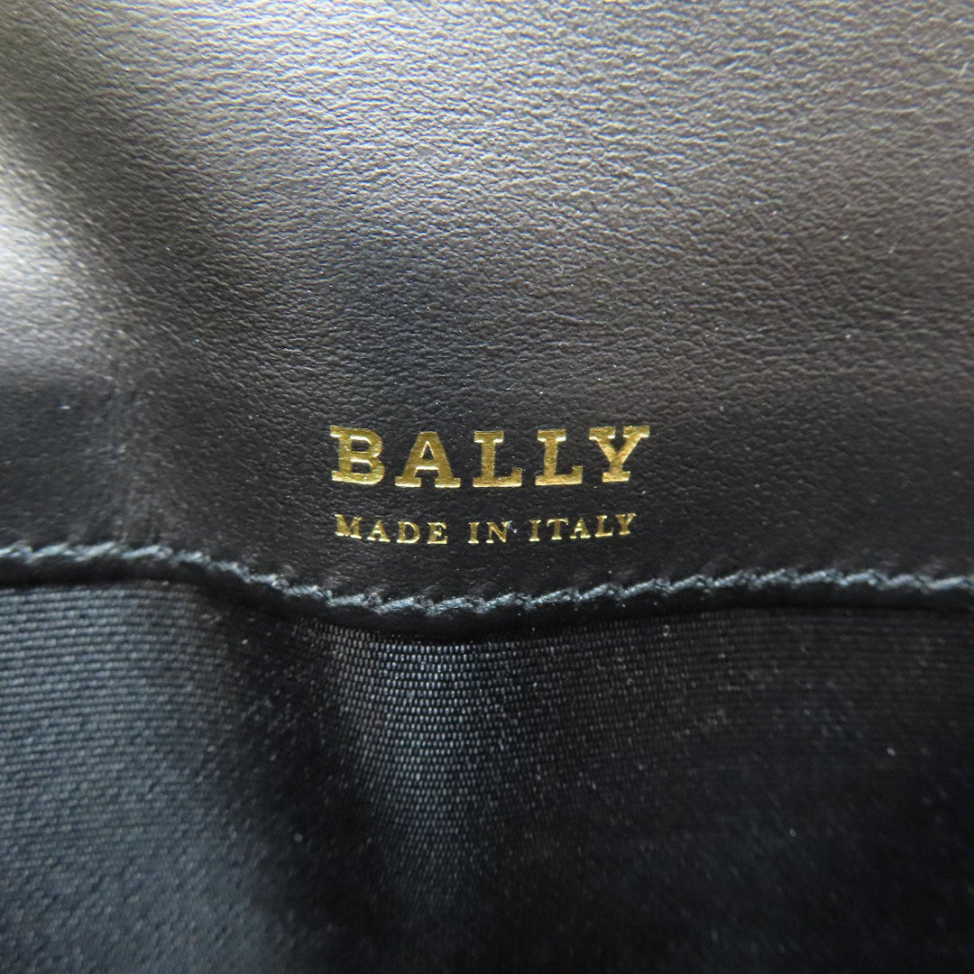 BALLY Card Case leather black logo Women Used Authentic