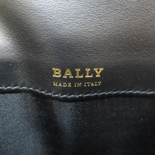 BALLY Card Case leather black logo Women Used Authentic