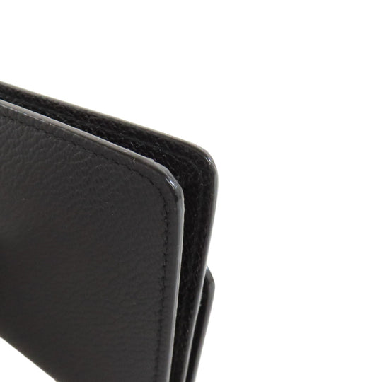 BALLY Card Case leather black buckle Women Used Authentic