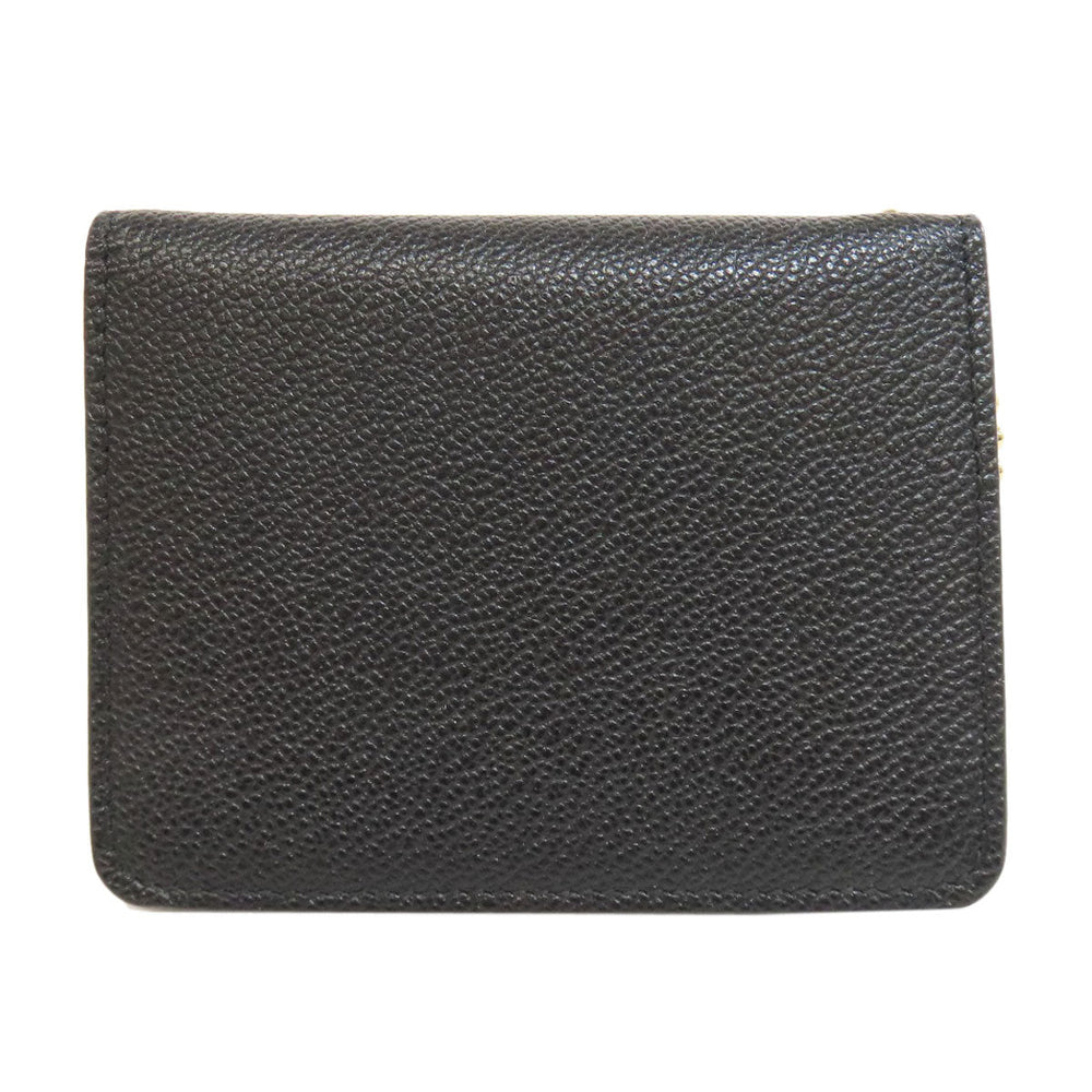 BALLY Card Case leather black buckle Women Used Authentic