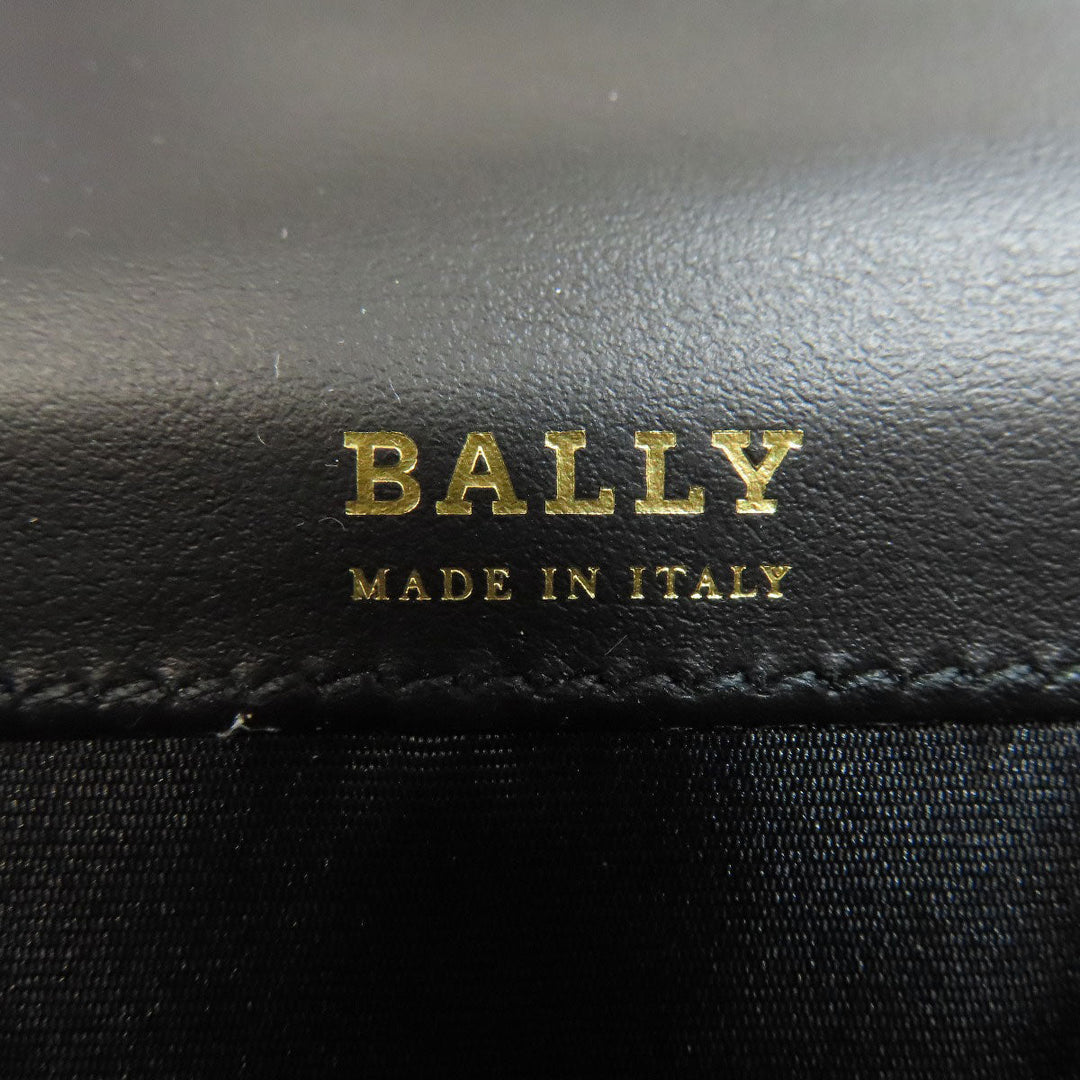 BALLY Card Case leather black buckle Women Used Authentic