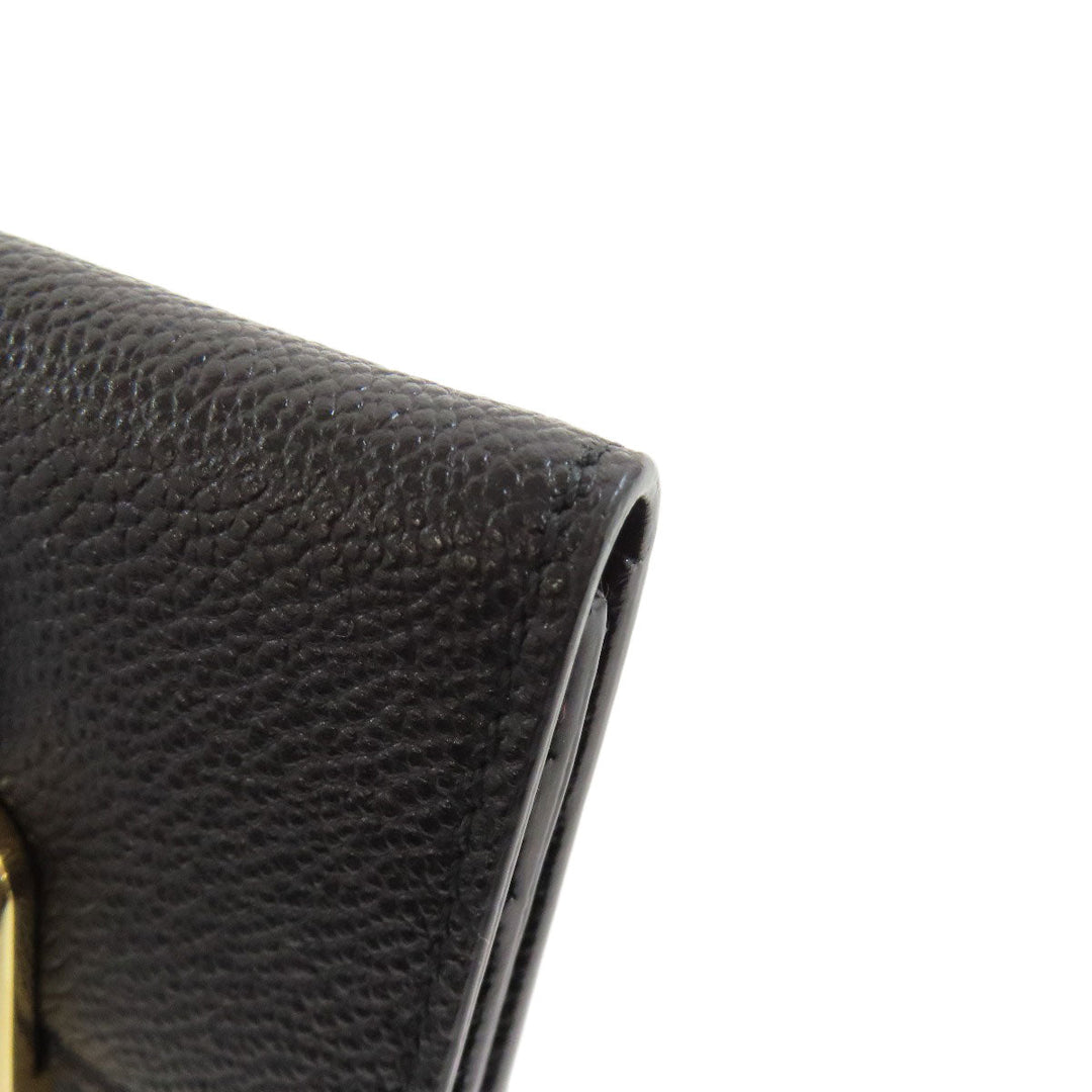 BALLY Card Case leather black buckle Women Used Authentic
