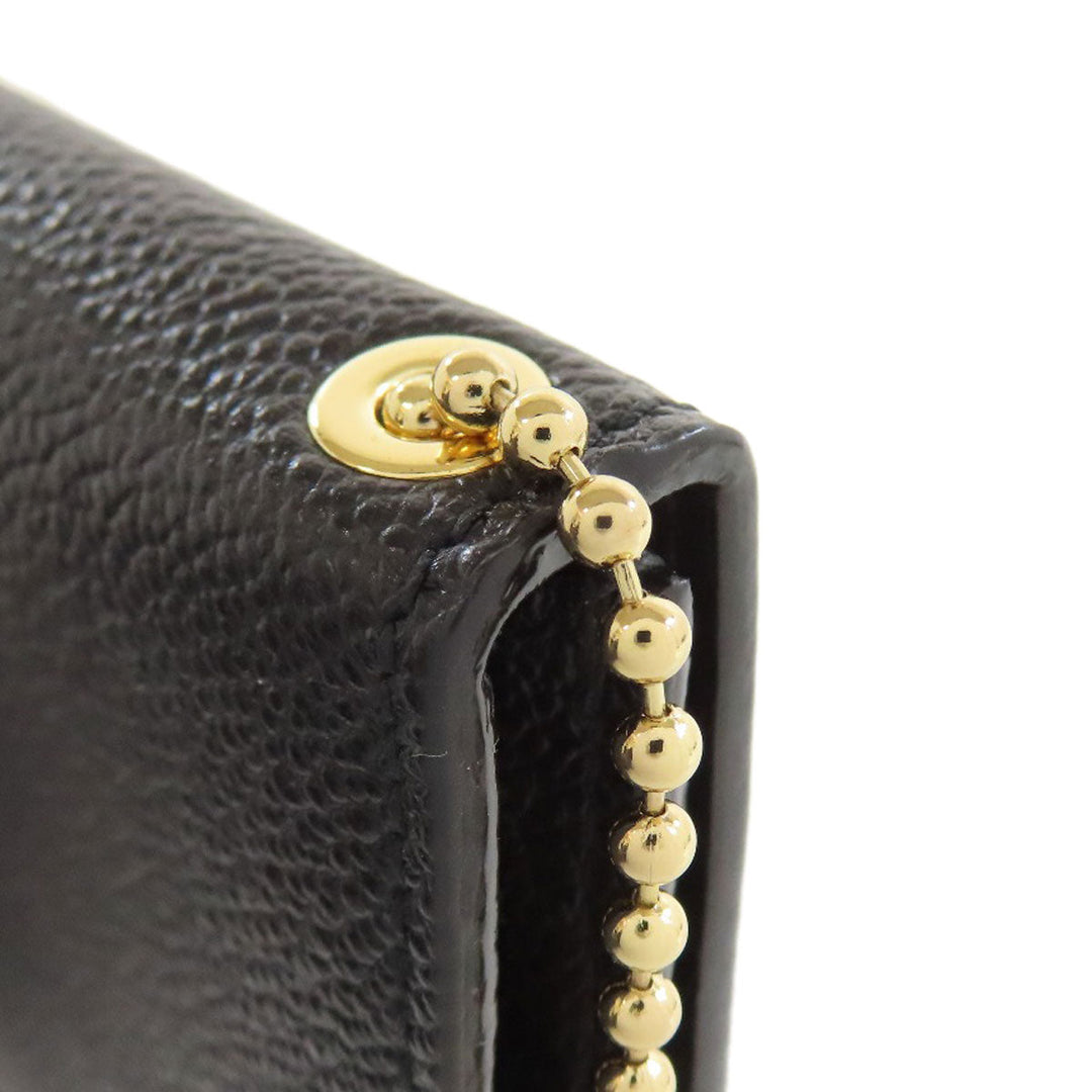 BALLY Card Case leather black buckle Women Used Authentic