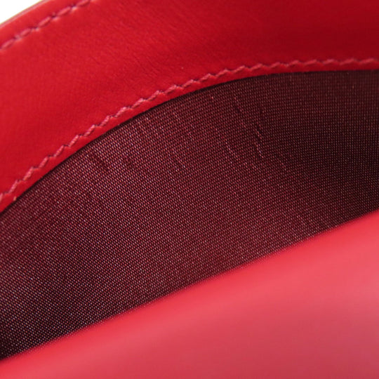 BALLY Card Case leather Red logo Women Used Authentic