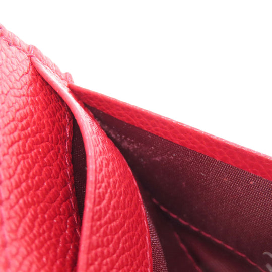 BALLY Card Case leather Red logo Women Used Authentic