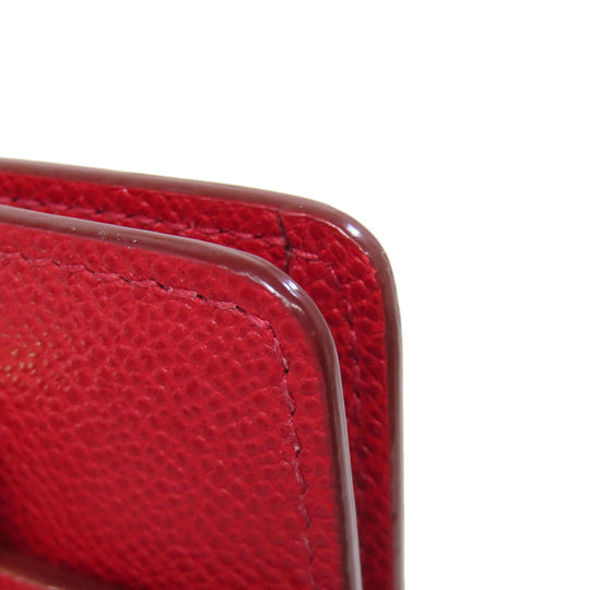 BALLY Card Case leather Red logo Women Used Authentic
