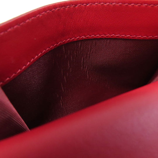 BALLY Card Case leather Red logo Women Used Authentic