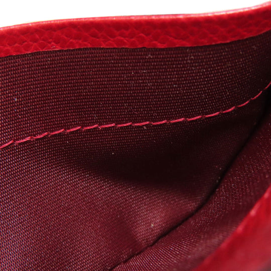 BALLY Card Case leather Red logo Women Used Authentic