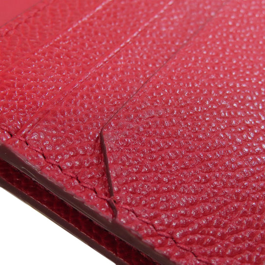 BALLY Card Case leather Red logo Women Used Authentic