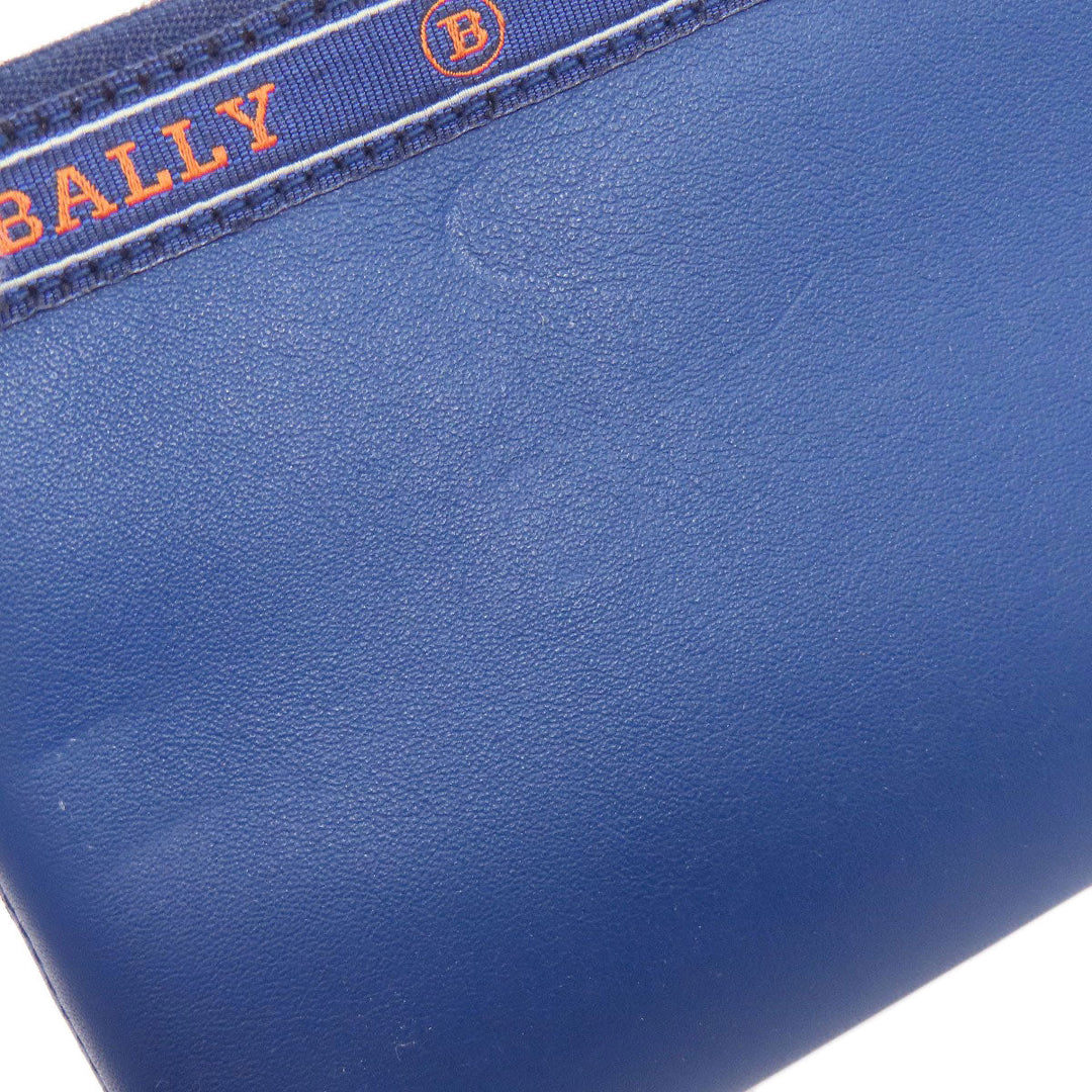 BALLY business bag leather blue Pouch Barry Stripe mens Used Authentic