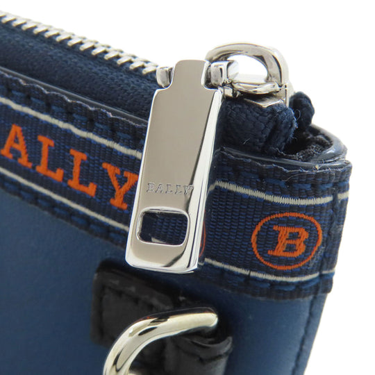 BALLY business bag leather blue Pouch Barry Stripe mens Used Authentic