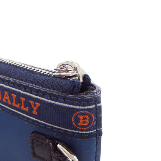 BALLY business bag leather blue Pouch Barry Stripe mens Used Authentic