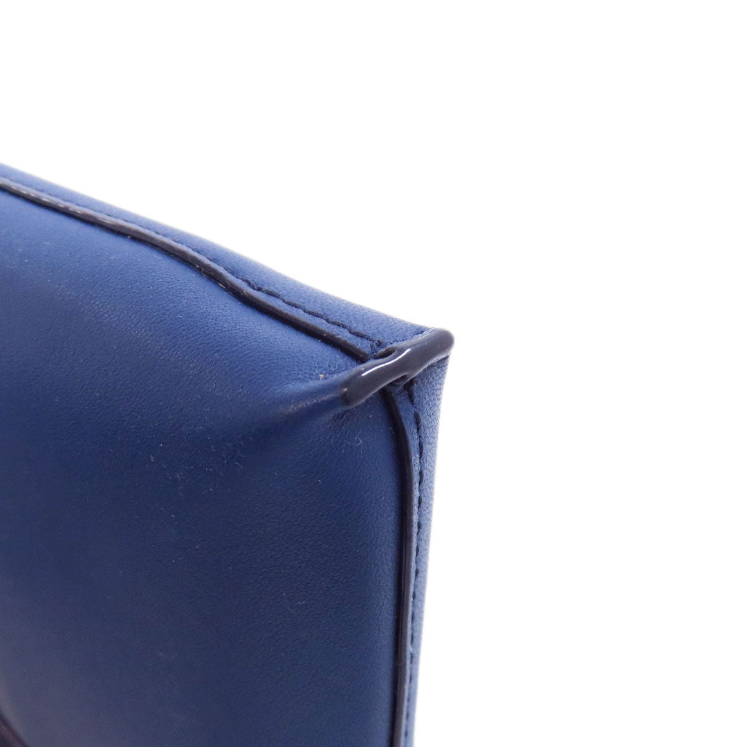 BALLY business bag leather blue Pouch Barry Stripe mens Used Authentic