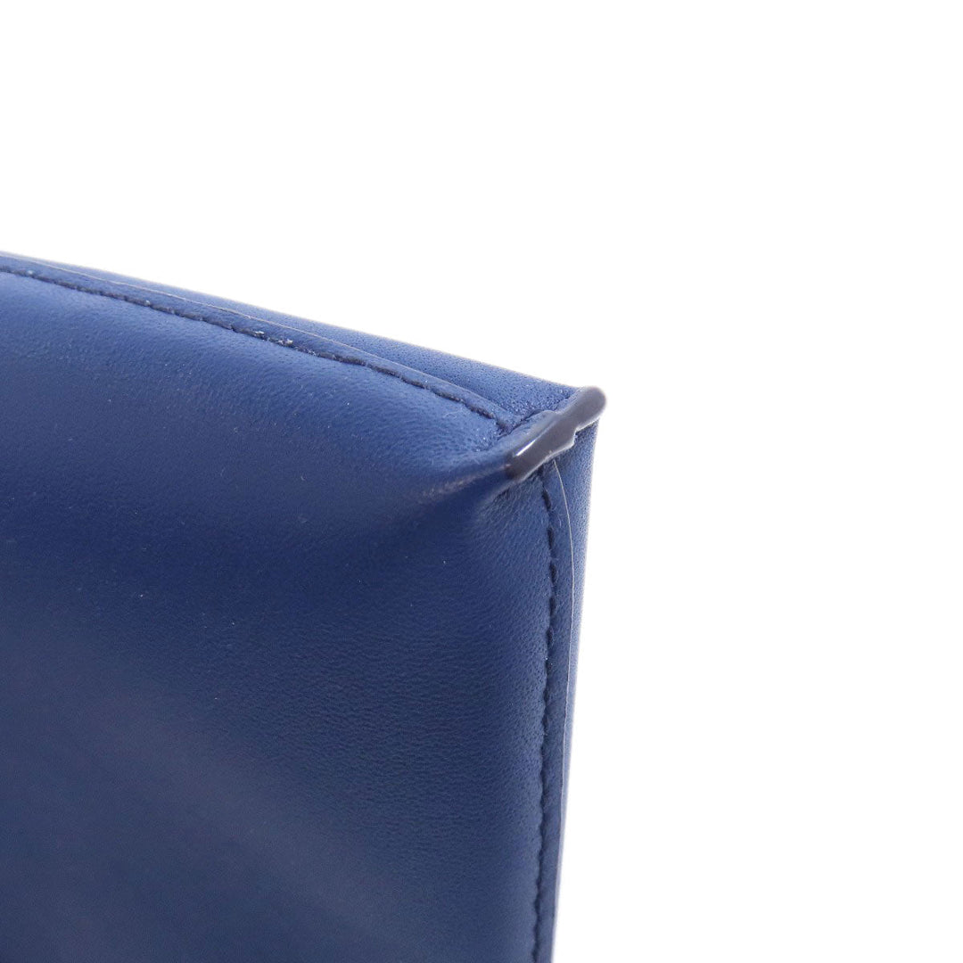 BALLY business bag leather blue Pouch Barry Stripe mens Used Authentic