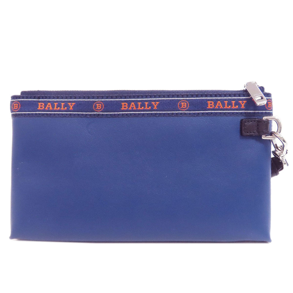 BALLY business bag leather blue Pouch Barry Stripe mens Used Authentic