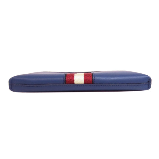 BALLY business bag leather blue Pouch Barry Stripe mens Used Authentic