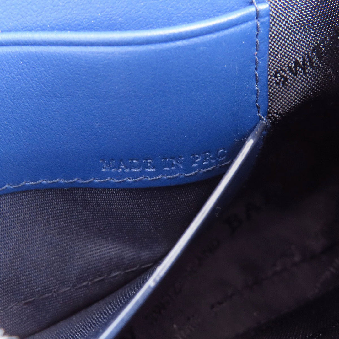 BALLY business bag leather blue Pouch Barry Stripe mens Used Authentic