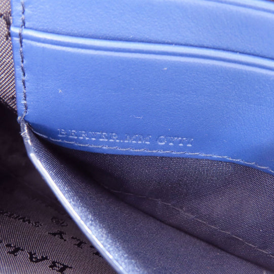 BALLY business bag leather blue Pouch Barry Stripe mens Used Authentic