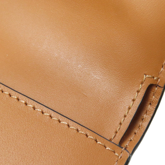 LOEWE Bifold Wallet Calfskin Brown Repeat Bar Tikal Wallet Small Women Used Authentic