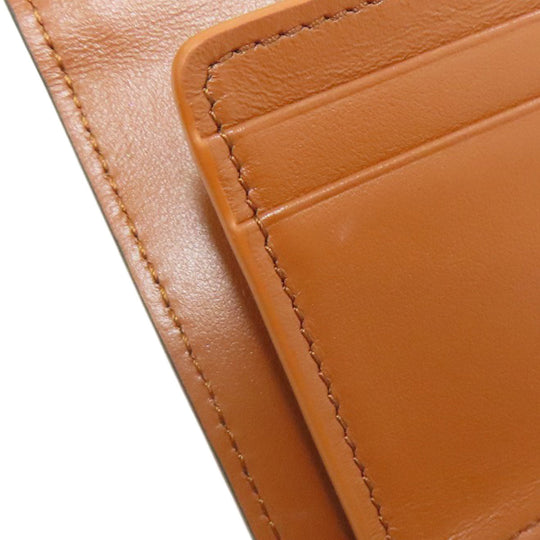 CELINE Bifold Wallet Calfskin, shiny smooth lambskin Brown Small flap wallet Triomphe Women Used Authentic