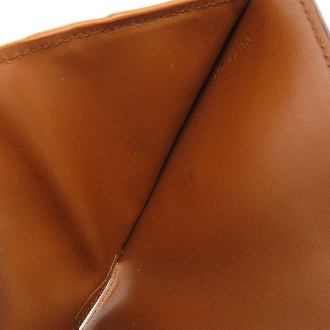 CELINE Bifold Wallet Calfskin, shiny smooth lambskin Brown Small flap wallet Triomphe Women Used Authentic