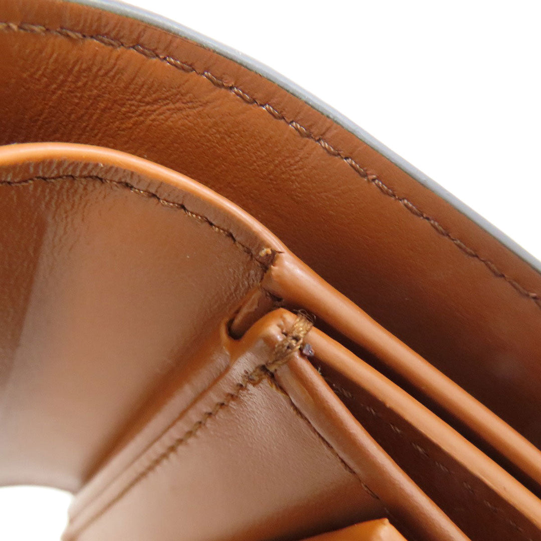 CELINE Bifold Wallet Calfskin, shiny smooth lambskin Brown Small flap wallet Triomphe Women Used Authentic