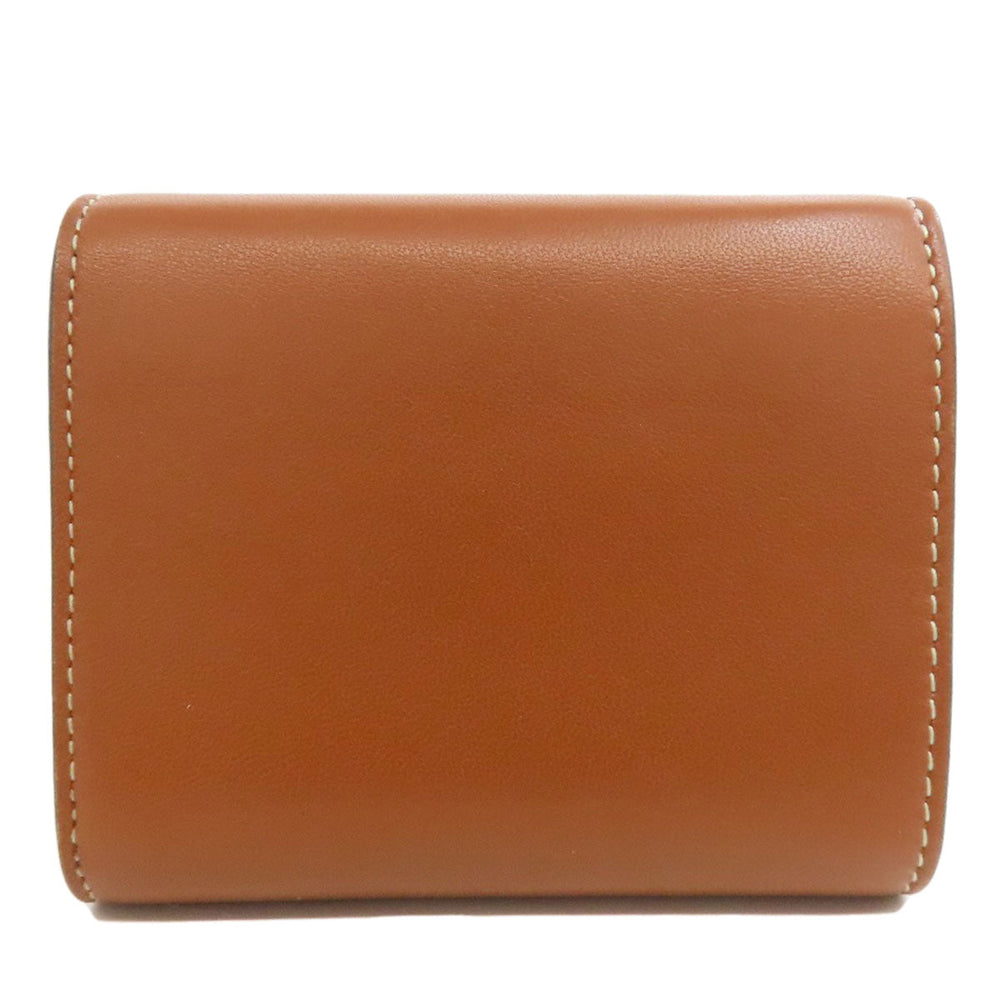 CELINE Bifold Wallet Calfskin, shiny smooth lambskin Brown Small flap wallet Triomphe Women Used Authentic
