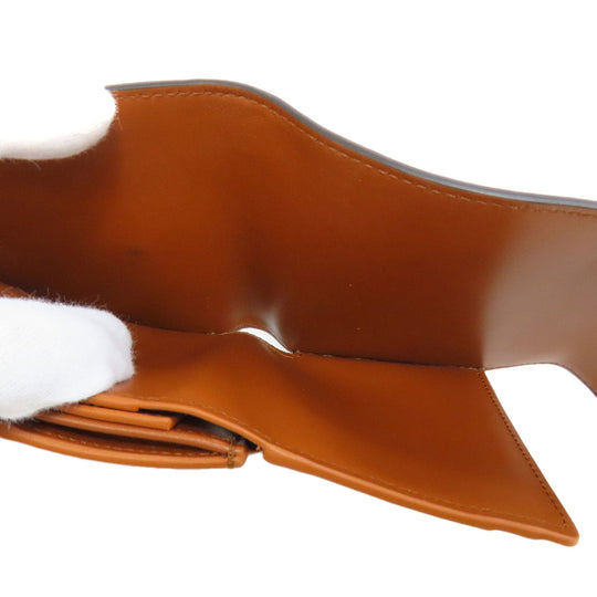 CELINE Bifold Wallet Calfskin, shiny smooth lambskin Brown Small flap wallet Triomphe Women Used Authentic