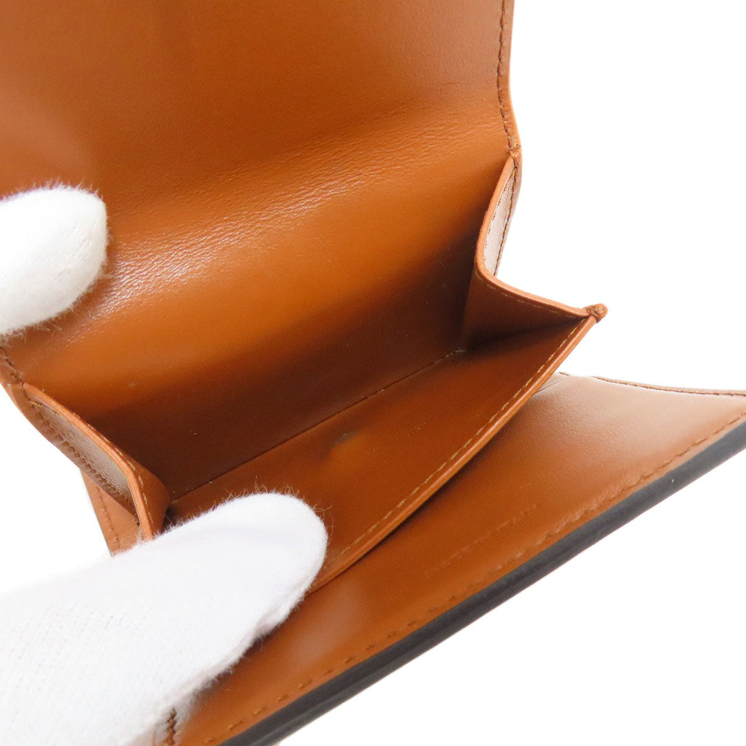 CELINE Bifold Wallet Calfskin, shiny smooth lambskin Brown Small flap wallet Triomphe Women Used Authentic