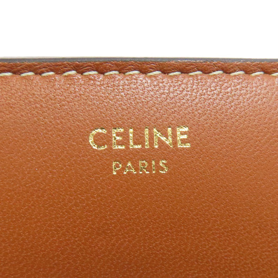 CELINE Bifold Wallet Calfskin, shiny smooth lambskin Brown Small flap wallet Triomphe Women Used Authentic