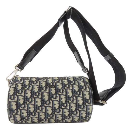 Christian Dior Shoulder Bag canvas Navy Roller Oblique