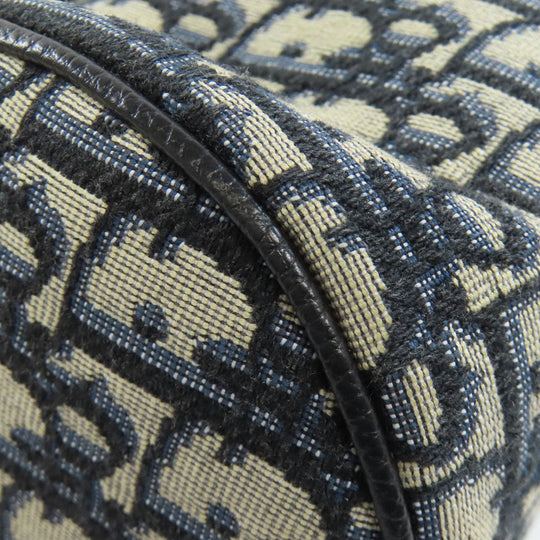 Christian Dior Shoulder Bag canvas Navy Roller Oblique