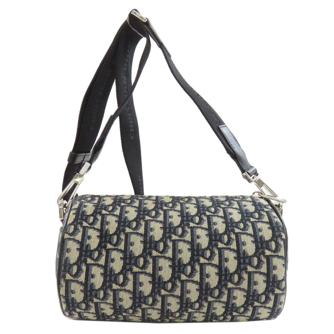 Christian Dior Shoulder Bag canvas Navy Roller Oblique