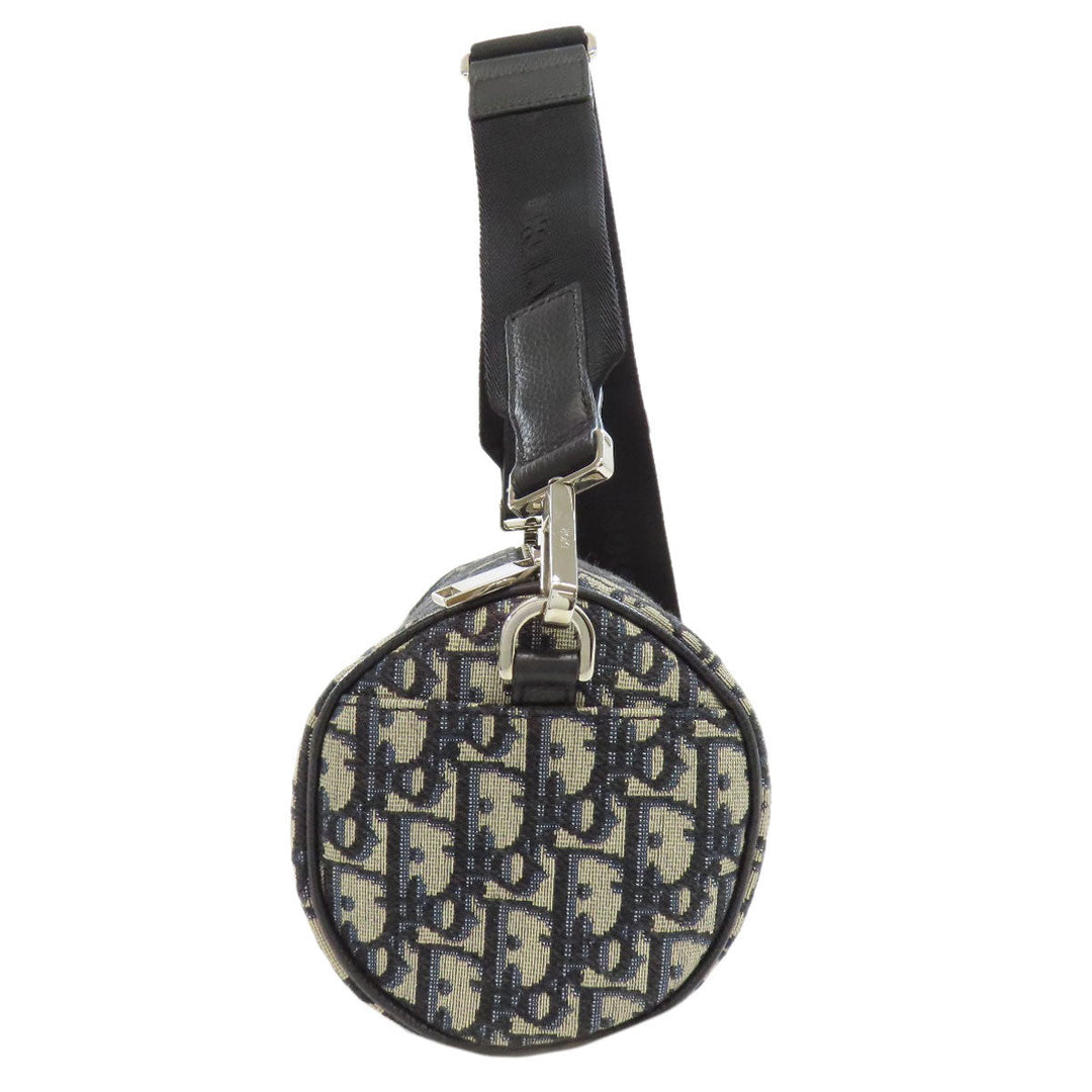 Christian Dior Shoulder Bag canvas Navy Roller Oblique