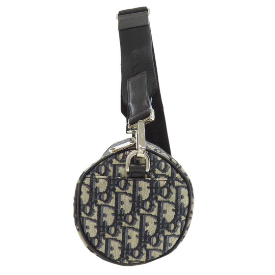 Christian Dior Shoulder Bag canvas Navy Roller Oblique