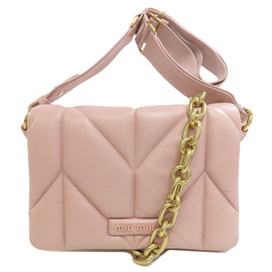 MIUMIU Shoulder Bag Calfskin pink 2WAY Women Used Authentic